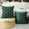 Christmas Tree Decorative Pillow Covers 18x18 Set of 2, Green Soft Plush Faux Fur Farmhouse Throw Cushion Cases for Xmas Winter Holiday Home Decorations